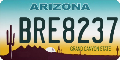 AZ license plate BRE8237