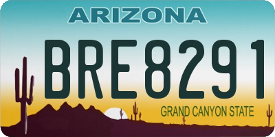 AZ license plate BRE8291