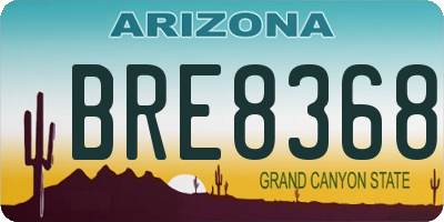 AZ license plate BRE8368