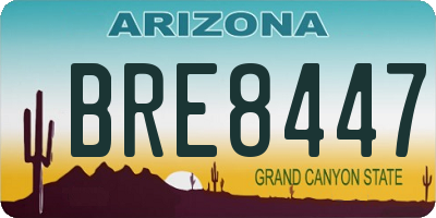 AZ license plate BRE8447