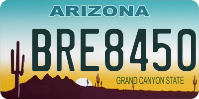 AZ license plate BRE8450