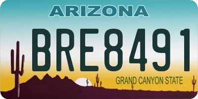 AZ license plate BRE8491