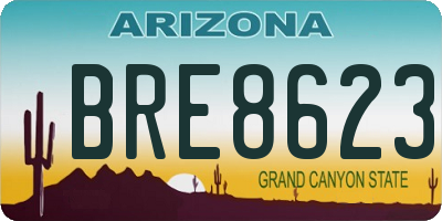 AZ license plate BRE8623