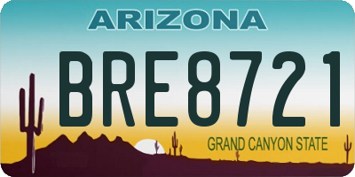 AZ license plate BRE8721