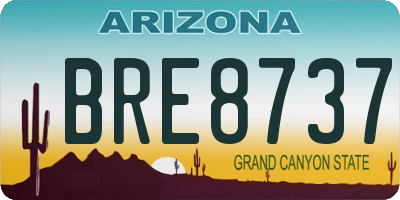 AZ license plate BRE8737