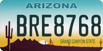 AZ license plate BRE8768