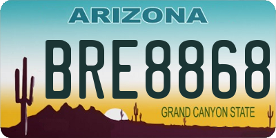 AZ license plate BRE8868