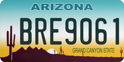 AZ license plate BRE9061