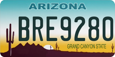 AZ license plate BRE9280