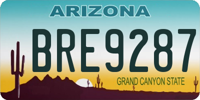 AZ license plate BRE9287