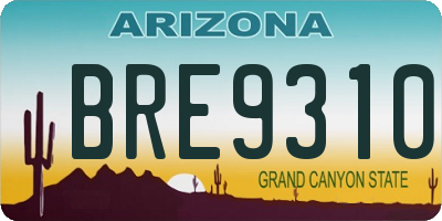 AZ license plate BRE9310