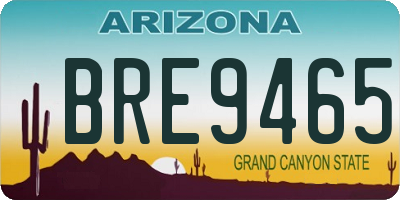 AZ license plate BRE9465