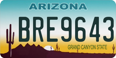 AZ license plate BRE9643