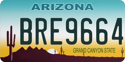 AZ license plate BRE9664