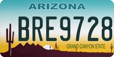 AZ license plate BRE9728