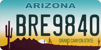 AZ license plate BRE9840
