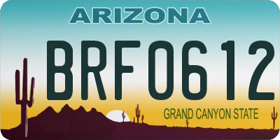 AZ license plate BRF0612