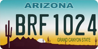 AZ license plate BRF1024