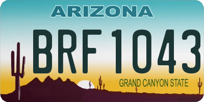 AZ license plate BRF1043
