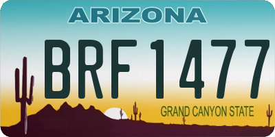 AZ license plate BRF1477
