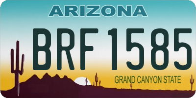 AZ license plate BRF1585