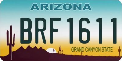 AZ license plate BRF1611