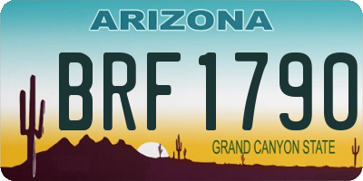 AZ license plate BRF1790