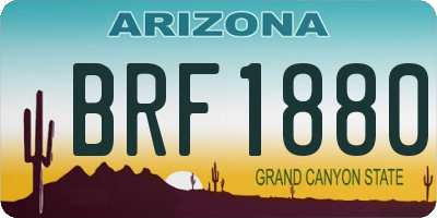 AZ license plate BRF1880