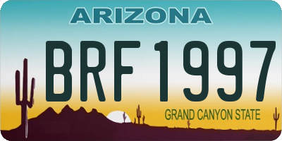 AZ license plate BRF1997
