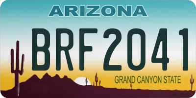 AZ license plate BRF2041