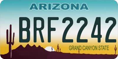 AZ license plate BRF2242