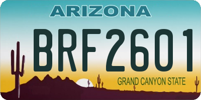 AZ license plate BRF2601