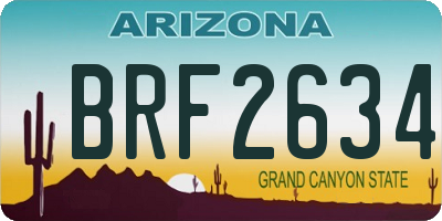AZ license plate BRF2634