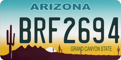 AZ license plate BRF2694