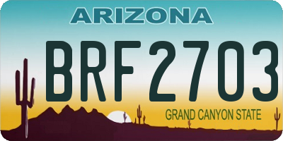 AZ license plate BRF2703