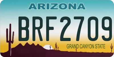 AZ license plate BRF2709
