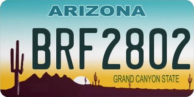 AZ license plate BRF2802