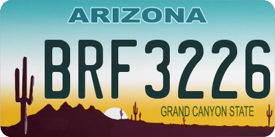 AZ license plate BRF3226