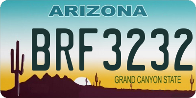 AZ license plate BRF3232