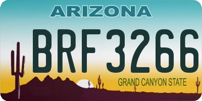 AZ license plate BRF3266