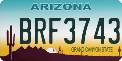 AZ license plate BRF3743