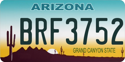 AZ license plate BRF3752