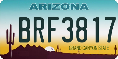 AZ license plate BRF3817