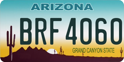 AZ license plate BRF4060
