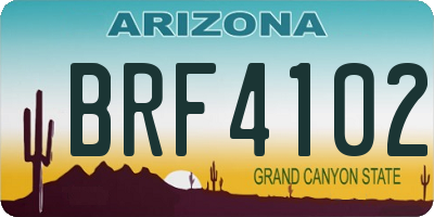AZ license plate BRF4102