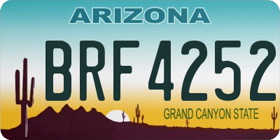 AZ license plate BRF4252