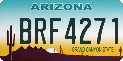 AZ license plate BRF4271