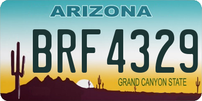 AZ license plate BRF4329