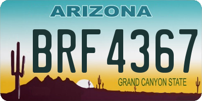 AZ license plate BRF4367