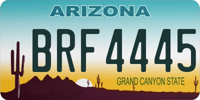 AZ license plate BRF4445